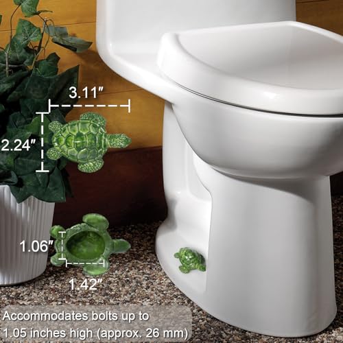 YLOVAN Toilet Bolt Covers Decorative Turtle Toilet Screw Cover Caps, Toilet Knob Covers for Bottom of Toilet Sea Turtle Bathroom Decor, Toilet Bolt Caps or Bottom of Toilet Turtle Decor, Easy To Install 2pcs - Image 4