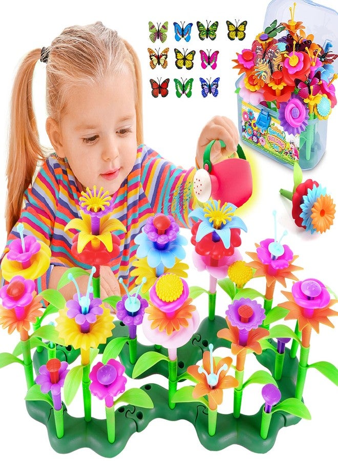 FUNZBO 109pcs Flower Garden Building Toy Set - Spring Toys for 3 4 5 6 7 Years Old Girl, STEM Montessori Educational Toy for Kid Toddler, Sorting & Stacking Building Block Birthday Gift - Image 1
