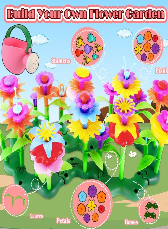 FUNZBO 109pcs Flower Garden Building Toy Set - Spring Toys for 3 4 5 6 7 Years Old Girl, STEM Montessori Educational Toy for Kid Toddler, Sorting & Stacking Building Block Birthday Gift - Image 5