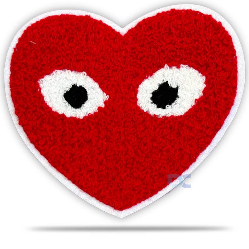 D Care World Cute Heart with Hat Patch Embroidered Badge Iron On Sew On Emblem Badge Cloth Sticker - Image 2