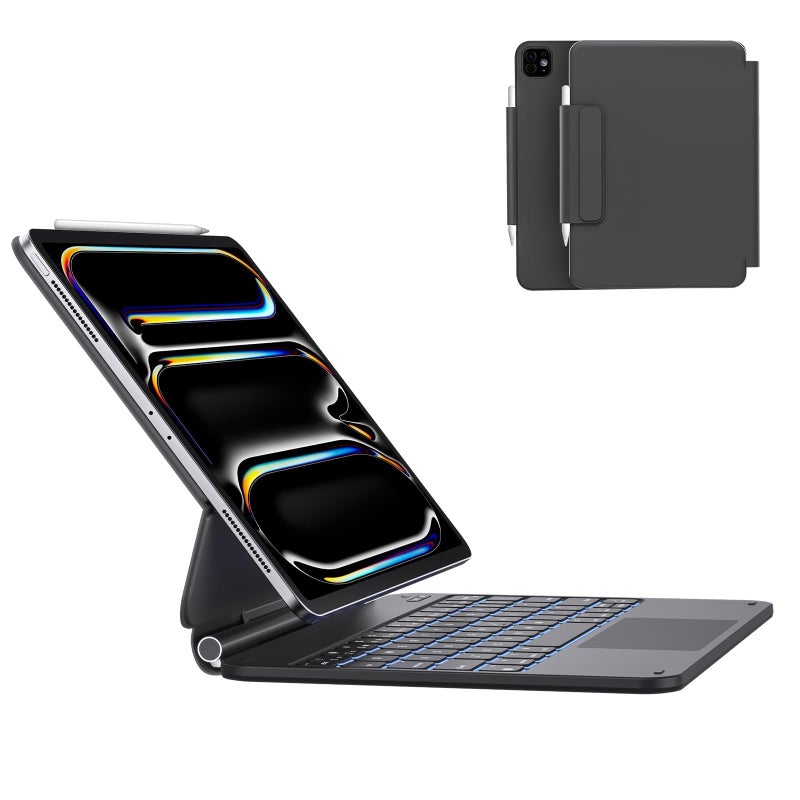 AUSDOM for iPad Pro 11 Inch Case with Keyboard M5M4 20252024 Keyboard Case for iPad Pro 11 inchM4 with EasySet Floating Magnetic Stand MultiColors Backlight and MultiTouch Trackpad - Image 2