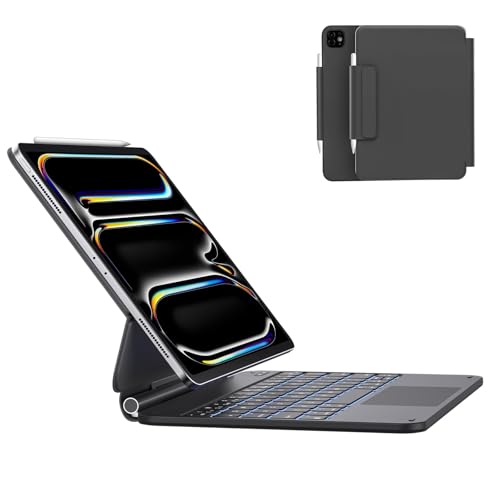 AUSDOM for iPad Pro 11 Inch Case with Keyboard M5M4 20252024 Keyboard Case for iPad Pro 11 inchM4 with EasySet Floating Magnetic Stand MultiColors Backlight and MultiTouch Trackpad - Image 1