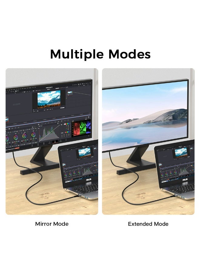 LENOK 8K HDMI Cable 2.1, 48Gbps Ultra High Speed HDMI Cable Braided Cord (4K@144Hz, 4K@120Hz, 8K@60Hz) HDCP 2.2&2.3 HDR 10 eARC ARC, Compatible with Switch 2/PS5/Laptop/Monitor/HDTV/- - Image 5