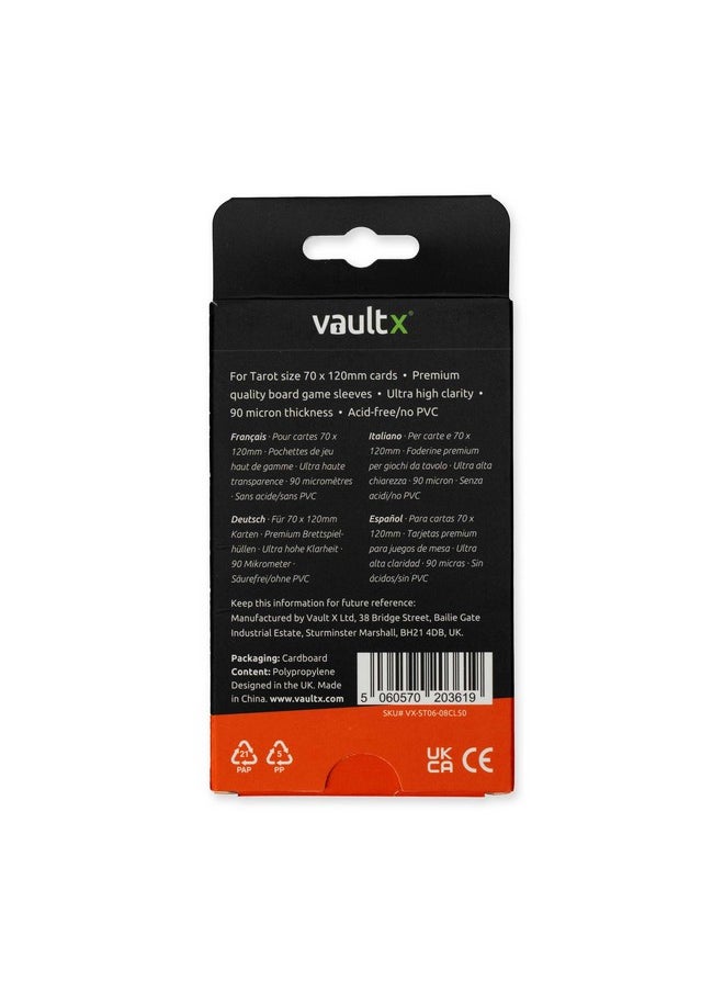 Vault X 'Tarot' Board Game Sleeves For Cards Of 70X120Mm Protect, Preserve With Non-Pvc Anti-Static Fitted Sheath (50Pcs)  - Image 3