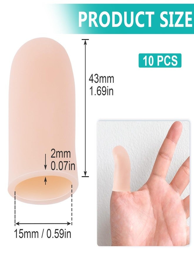 SmallCat 10PCS Silicone Finger Protectors, Gel Finger Support Cots, Fingertips Protection, Finger Sleeves, Short Thumb Guard for Finger Arthritis Cracking Pain Relief - Image 2