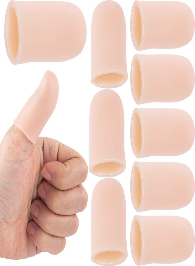 SmallCat 10PCS Silicone Finger Protectors, Gel Finger Support Cots, Fingertips Protection, Finger Sleeves, Short Thumb Guard for Finger Arthritis Cracking Pain Relief - Image 1