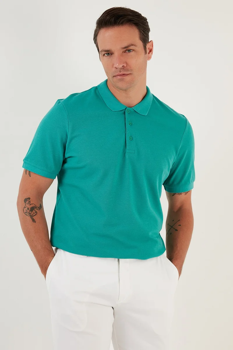 Buratti 100% Cotton Buttoned Regular Fit Polo T Shirt Men's Polo T Shirt 5902127