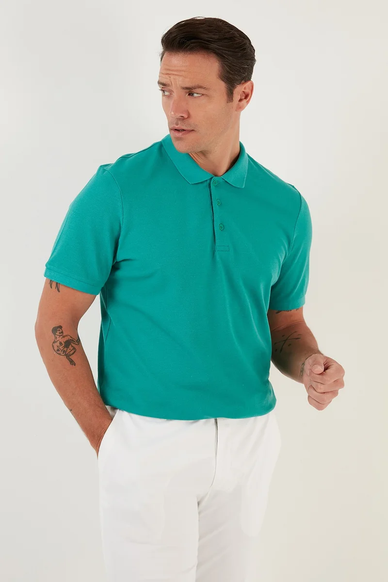 Buratti 100% Cotton Buttoned Regular Fit Polo T Shirt Men's Polo T Shirt 5902127