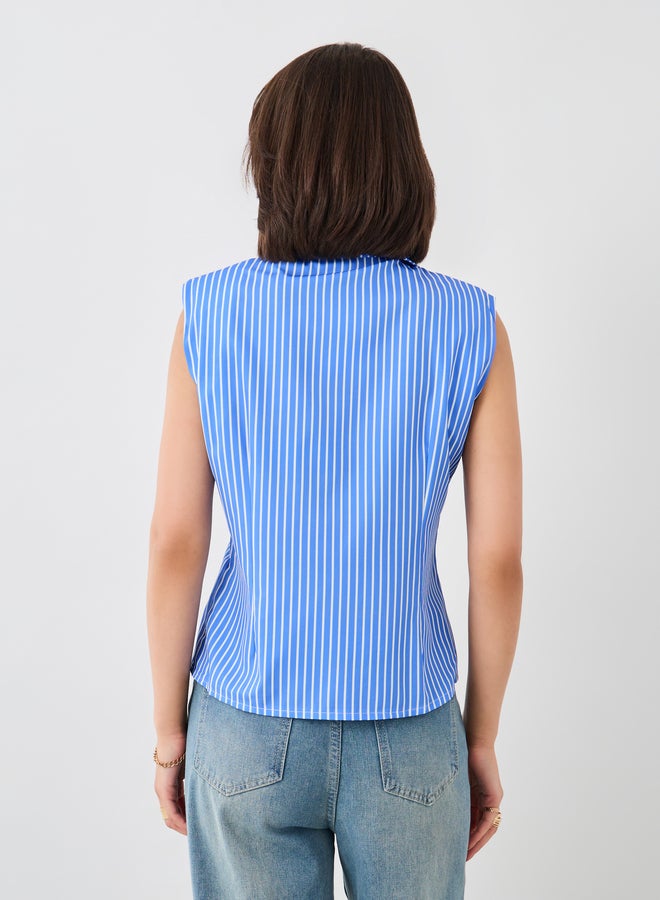 Styli Styli Striped Sleeveless Regular Fit Shirt  - Image 5