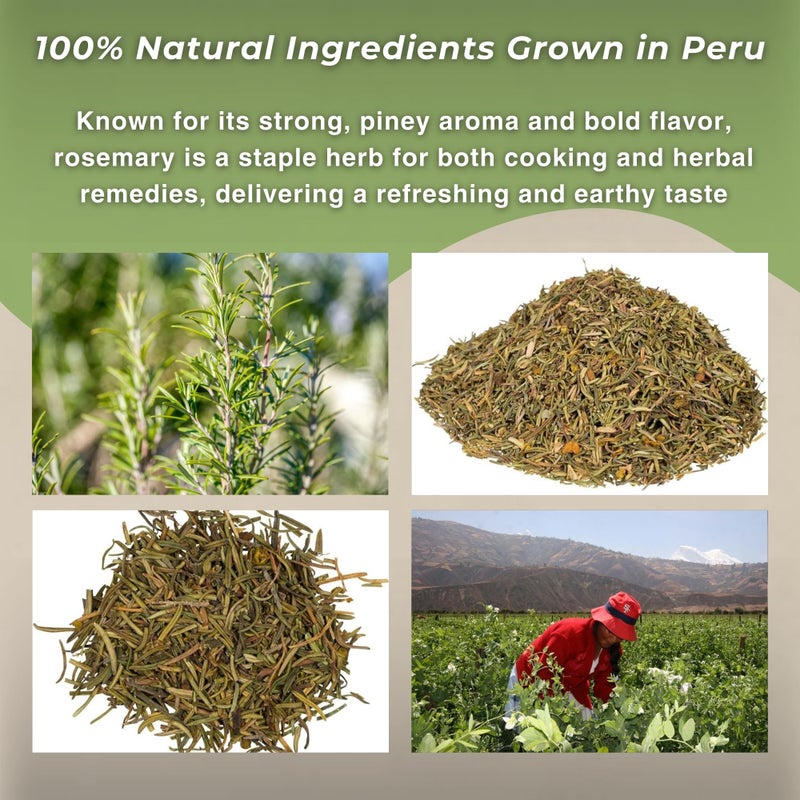 Hanan Rosemary Loose Leaf 1.4oz - Romero 40g, Dried Herbs from Peru for Herbal Tea, Cooking, Recipes, Mediterranean Cuisine - Rosmarinus officinalis Leaves - Image 5