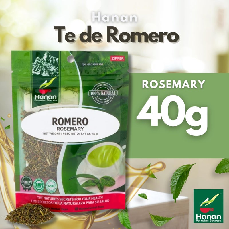 Hanan Rosemary Loose Leaf 1.4oz - Romero 40g, Dried Herbs from Peru for Herbal Tea, Cooking, Recipes, Mediterranean Cuisine - Rosmarinus officinalis Leaves - Image 2