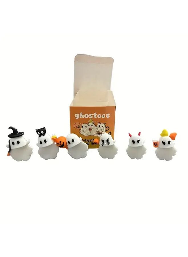 6pcs Halloween Phone Buddy Cute Peel Stick Cling No Residue for iPhone Android - Image 1