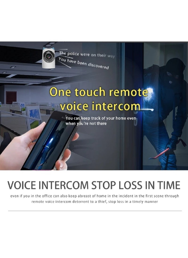 Generic - 360° Indoor Camera with 1080p HD, Night Vision, Phone Monitoring, Two-Way Audio, HD Lens, Microphone, Auto Tracking, Multiple Storage Options, and Motion Detection - Image 1