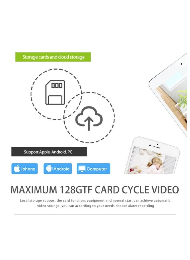 Generic - 360° Indoor Camera with 1080p HD, Night Vision, Phone Monitoring, Two-Way Audio, HD Lens, Microphone, Auto Tracking, Multiple Storage Options, and Motion Detection - Image 1