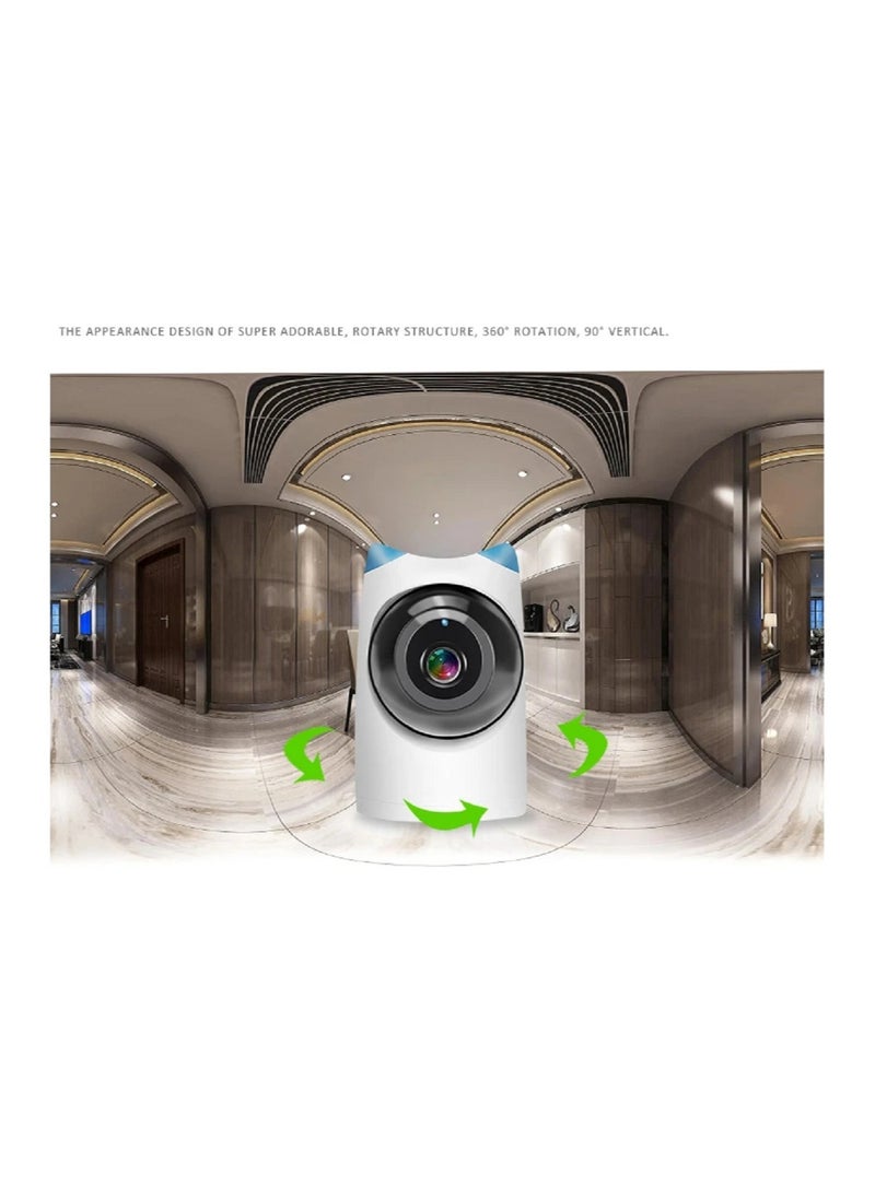 Generic - 360° Indoor Camera with 1080p HD, Night Vision, Phone Monitoring, Two-Way Audio, HD Lens, Microphone, Auto Tracking, Multiple Storage Options, and Motion Detection - Image 1