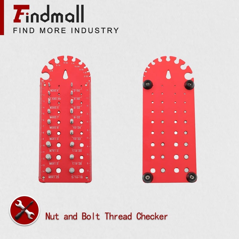 تصميم أنيق عملي متعدد أدوات تحديد هوية الخيوط من Findmall، مقاييس للصواميل والبراغي، أدوات فحص الخيوط متعددة الوظائف جودة موثوقة سوقية تعبئة داخل المستودع جودة مكيفة للمناخ استخدام خفيف وثقيل - Image 2