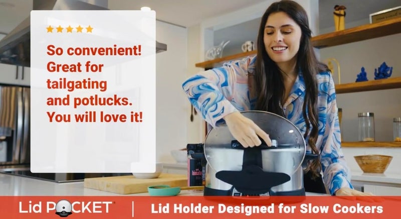 Lid Pocket Slow Cooker Lid Holder | Fits Most Slow Cookers | Keeps Countertops Clean | Crock Pot Kitchen Pot Organizer | Works With Most Crocks - Image 5