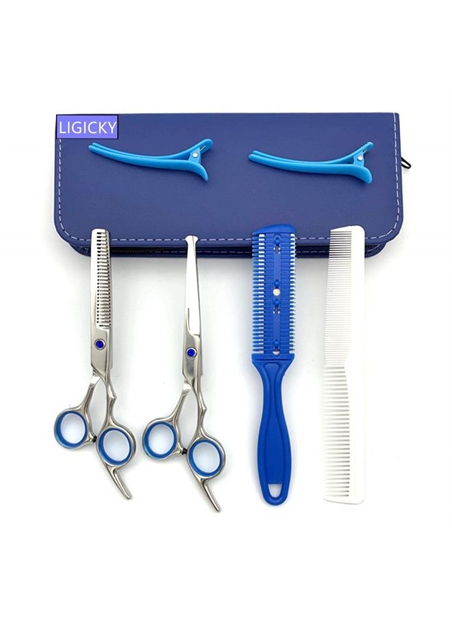LIGICKY Baby Hair Cutting Scissors Set Professional Safety Round Tip Stainless Steel Hair thinning Shears Bang Hair Scissor for Kids/Salon/Home - Image 1