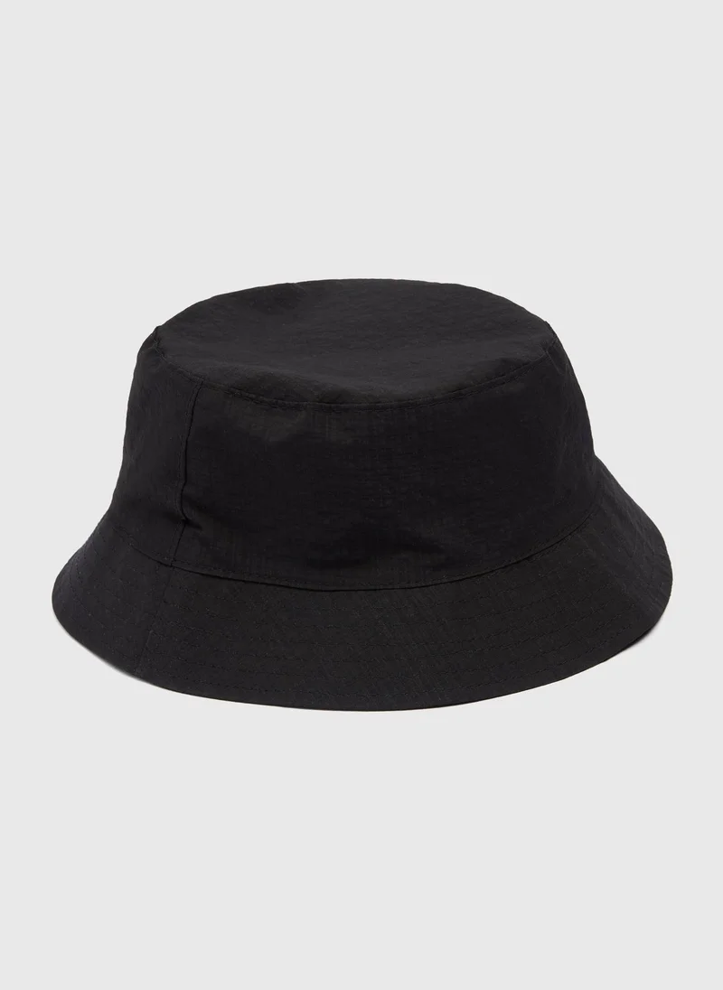 Matalan Black Seersucker Bucket Hat