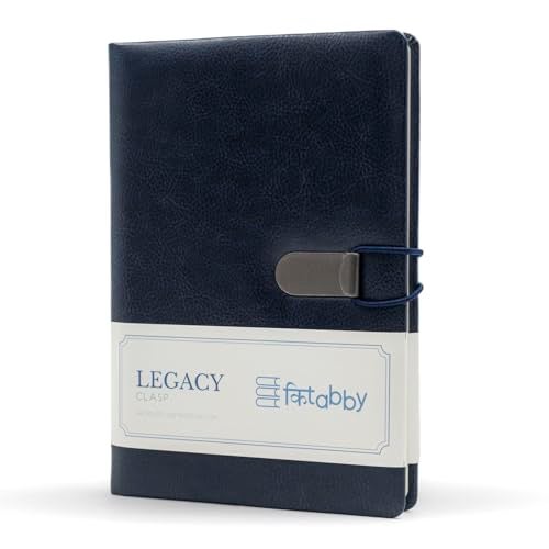 Kitabby - Legacy Clasp - A5 Size - Hard Bound Notebook with an Elastic Band and Hook Locking Mechanism - Padded PU Soft Leather Cover Material - (Blue) [Office Product] - Image 2