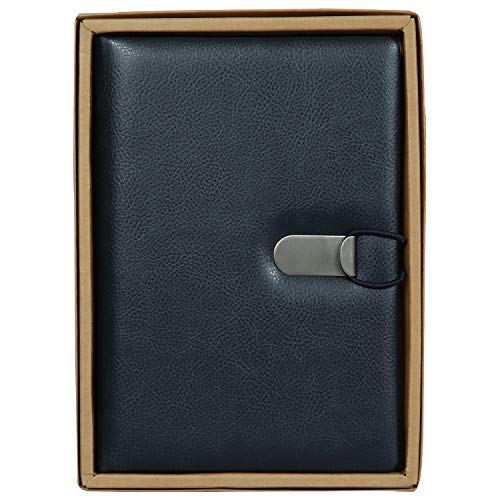 Kitabby - Legacy Clasp - A5 Size - Hard Bound Notebook with an Elastic Band and Hook Locking Mechanism - Padded PU Soft Leather Cover Material - (Blue) [Office Product] - Image 4
