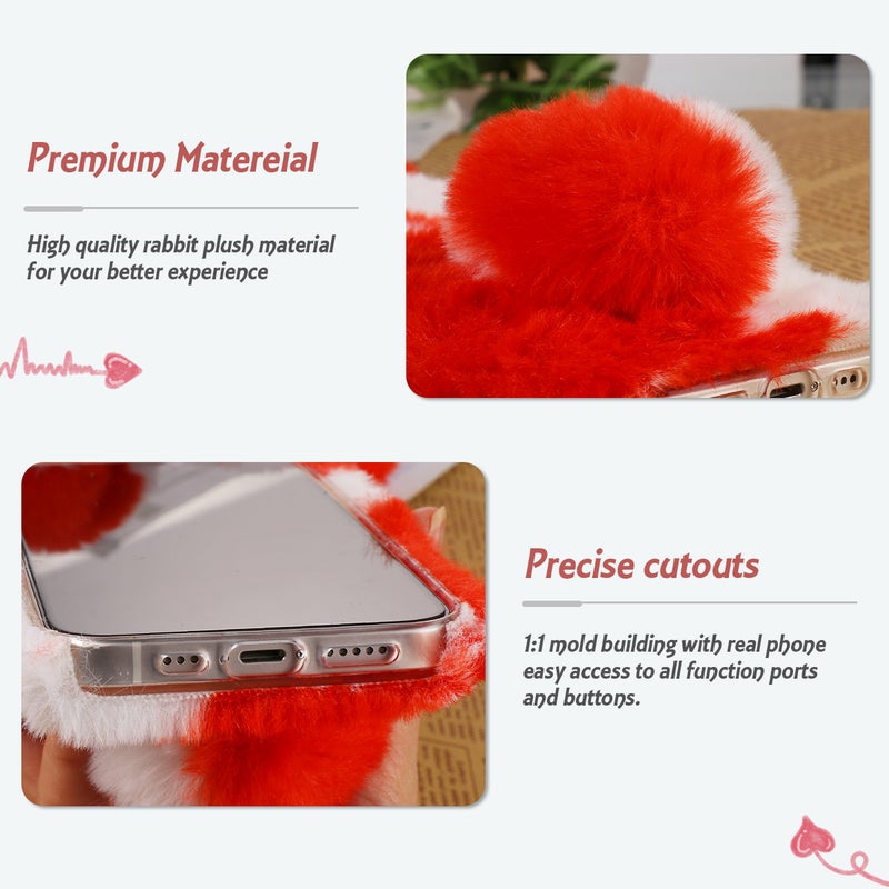 2 pcs Decorative Phone Case Plush Phone Shell Compatible for iPhone 11 - Image 4