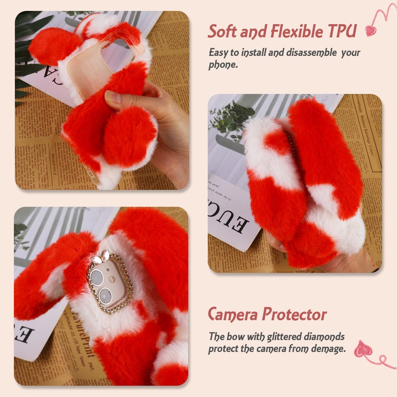2 pcs Decorative Phone Case Plush Phone Shell Compatible for iPhone 11 - Image 3