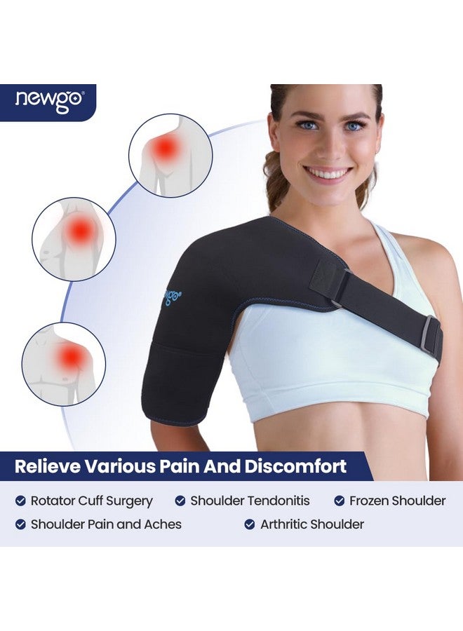 NEWGO Large Shoulder Ice Pack Rotator Cuff Cold Therapy, FSA HSA Eligible Ice Pack Shoulder Wrap Cold Compression Sleeve for Pain Relief, Surgery Recovery, Bursitis - Large - Image 2