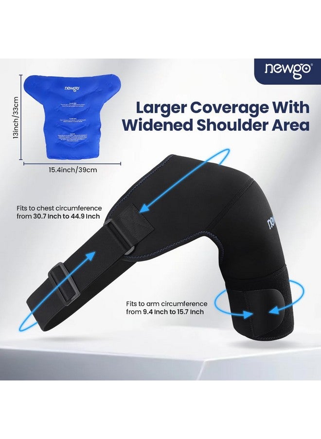 NEWGO Large Shoulder Ice Pack Rotator Cuff Cold Therapy, FSA HSA Eligible Ice Pack Shoulder Wrap Cold Compression Sleeve for Pain Relief, Surgery Recovery, Bursitis - Large - Image 3