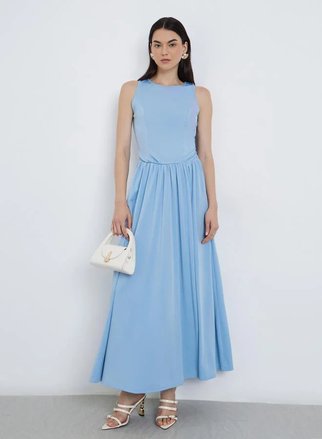 Take Two Take Two Solid Sleeveless A-Line Midi Dress