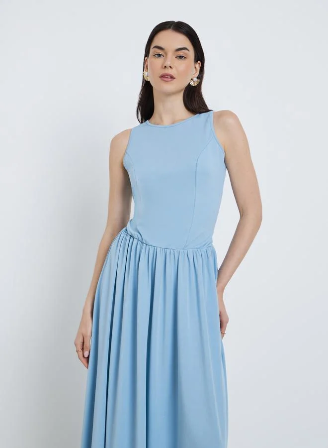 تايك تو فستان ميدي سادة بدون أكمام