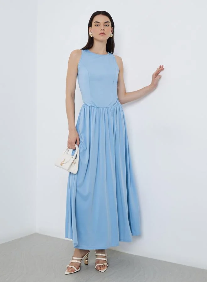 Take Two Take Two Solid Sleeveless A-Line Midi Dress
