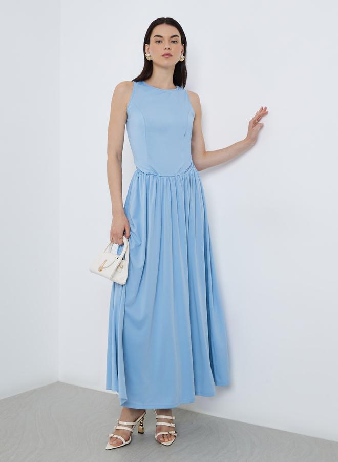 تايك تو فستان ميدي سادة بدون أكمام - Image 1