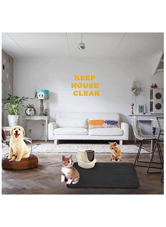 A.M - A.M Cat Litter Mat For Trapping Litter Box Sand, XL Or Jumbo Size  30 x 24in, Urine And Waterproof, Honeycomb Double Layer Anti Tracking Kitty Mats, Washable Easy Clean, Scatter Control - Image 1