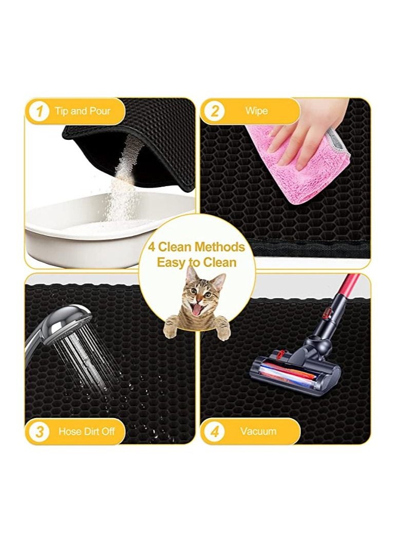 A.M - A.M Cat Litter Mat For Trapping Litter Box Sand, XL Or Jumbo Size  30 x 24in, Urine And Waterproof, Honeycomb Double Layer Anti Tracking Kitty Mats, Washable Easy Clean, Scatter Control - Image 1
