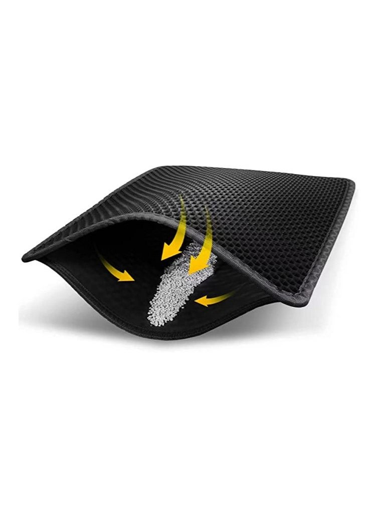A.M - A.M Cat Litter Mat For Trapping Litter Box Sand, XL Or Jumbo Size  30 x 24in, Urine And Waterproof, Honeycomb Double Layer Anti Tracking Kitty Mats, Washable Easy Clean, Scatter Control - Image 1