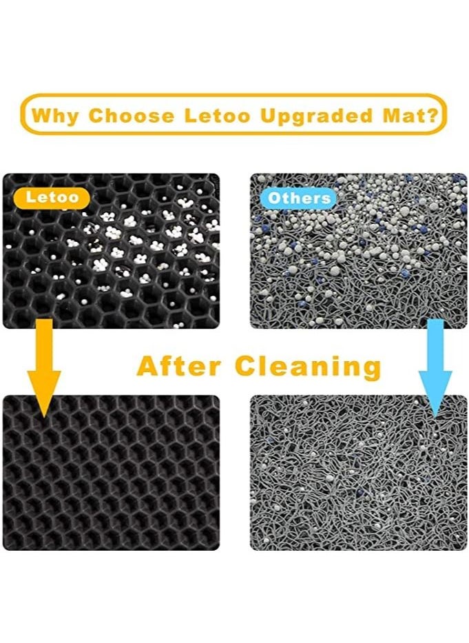 A.M - A.M Cat Litter Mat For Trapping Litter Box Sand, XL Or Jumbo Size  30 x 24in, Urine And Waterproof, Honeycomb Double Layer Anti Tracking Kitty Mats, Washable Easy Clean, Scatter Control - Image 1