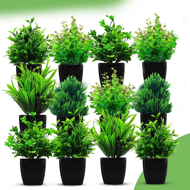 Dodecroo UltraRealistic Artificial Potted Plant Pack of 12 Lush Plastic Greenery for Effortless Home Office Decor No Maintenance Required for Artificial Flower with Pot 175 CM - Image 1