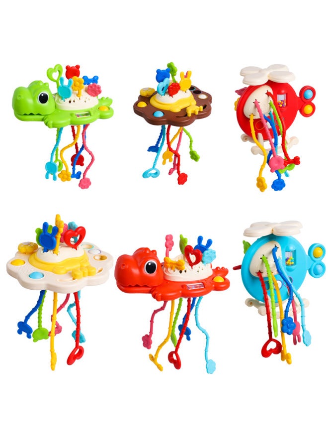 لعبة ضخ الأصابع من Baby Online Celebrity Lala Puzzle Press Bite Soft Glue Grip Toy - اللون: Dinosaur Lala (أخضر) - Image 1