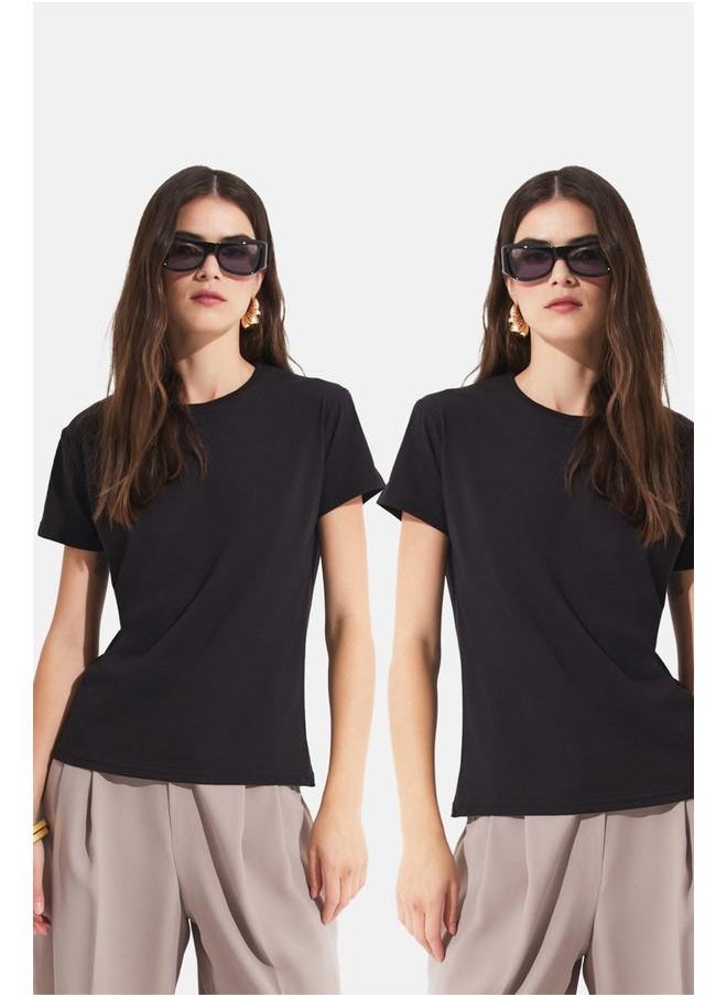 June Women Black-Black 2-Pack 100% Cotton Basic Tshirt Black - Black - pzsku/ZDB58077E5D77E7D69945Z/45/_/1738848661/5ccdbbc1-d71c-47ae-875e-db2422feae9a