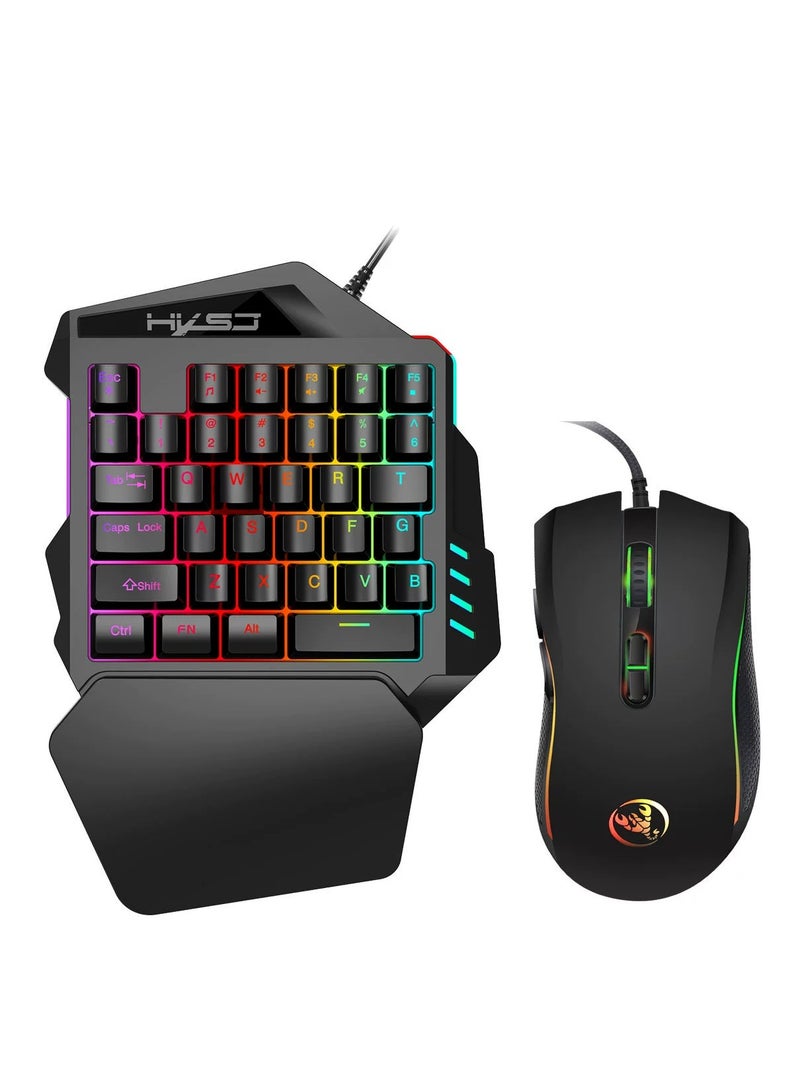 One-Handed Gaming Keyboard And Mouse Set - Image 1