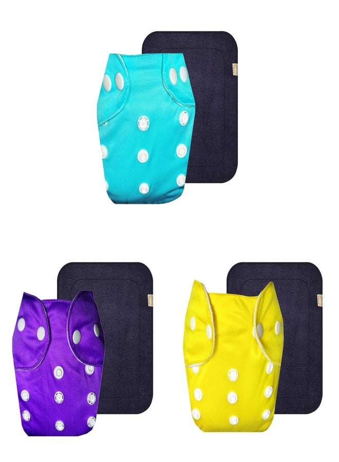 Dumbledo Lite Cloth Diaper with Gray Insert (Pack of 3) | Hypoallergenic | Leakproof | Easy to Clean | Everyday Diapering Essential | 3 Months - 2 Years | Unisex Baby - Image 1