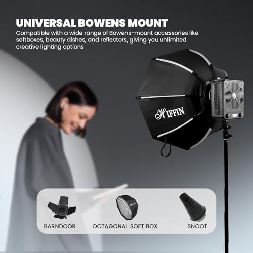 HIFFIN HF-250PRO Wonder Series 250W LED Studio Light | 17,800lm High Brightness | CRI 95+ | CCT 2700K-6500K | Bowens Mount | App Control | Professional Lighting Videography & Studio Setups - Image 2