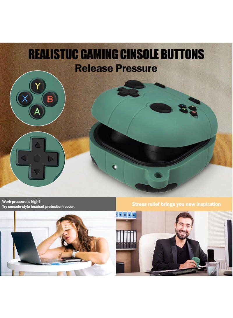 For Samsung Galaxy Buds FE Case 2023 | Galaxy Buds 2 Pro Case 2022 | Galaxy Buds 2 Case 2021 | Galaxy Buds Pro Case 2021 | Galaxy Buds Live 2020 3D Game Console Design Silicone Cover with Carabiner - Image 3