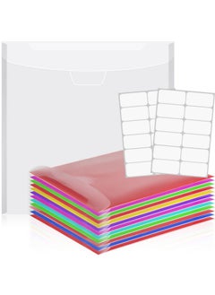 Henoyso 12 Pcs 12 X 12 Paper Storage Organizer Scrapbook Paper Holder Clear Loading Files Plastic Paper Holder With 2 Sheets Clear Pvc Customizable Tabs For Scrapbook Paper Vinyl Paper Photos  - Image 1