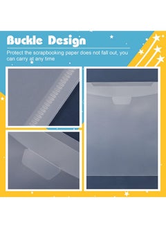 Henoyso 12 Pcs 12 X 12 Paper Storage Organizer Scrapbook Paper Holder Clear Loading Files Plastic Paper Holder With 2 Sheets Clear Pvc Customizable Tabs For Scrapbook Paper Vinyl Paper Photos  - Image 4