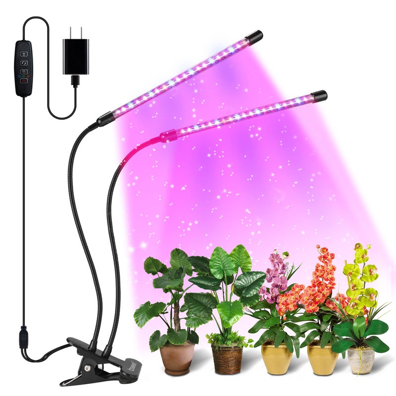 bseah Plant Lights for Indoor Plants, Full Spectrum Grow Lights, Auto ON & Off, Dimmable Lightness (1 Pack)