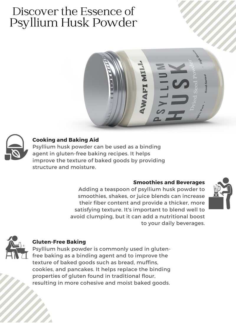 Awafi Mill - Premium Psyllium Whole Husk Powder | Natural Thickening and Binding Agent for Baking, Cooking, and Smoothies - Image 1
