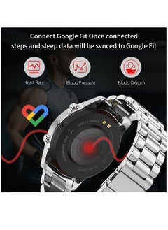 Zoom Plus Bluetooth Calling Stainless Steel Multi-Function Heart Rate Monitor Smartwatch Silver  - Image 3