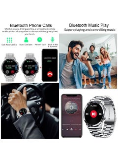 Zoom Plus Bluetooth Calling Stainless Steel Multi-Function Heart Rate Monitor Smartwatch Silver  - Image 5